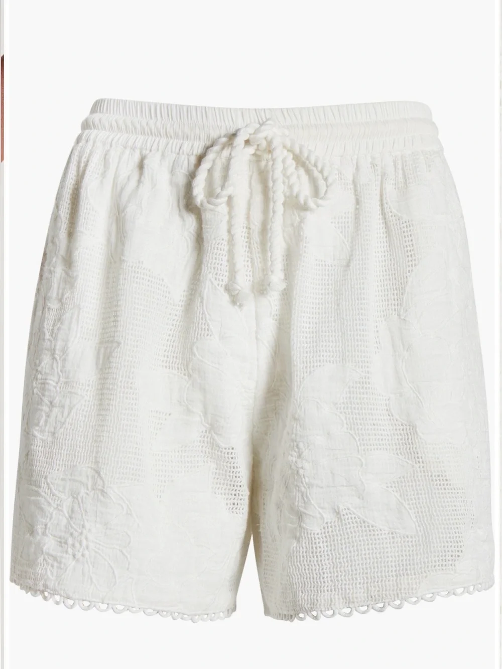 Farm Rio Women's White Embroidered Cotton Drawstring Shorts Size M NWT $160 - Picture 8 of 12